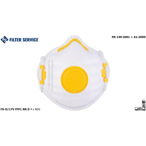 FS FILTER SERVICE  PÓŁMASKA FILTRUJĄCA Z ZAWORKIEM FS-O17V FFP1 NR D  4 x NDS blacharskolakierniczy.pl