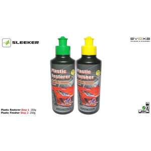 EVOXA SLEEKER PLASTIC RESTORER Step 1 250g Rotary & DA PLASTIC FINISHER Step 2 250g Rotary & DA blacharskolakierniczy.pl